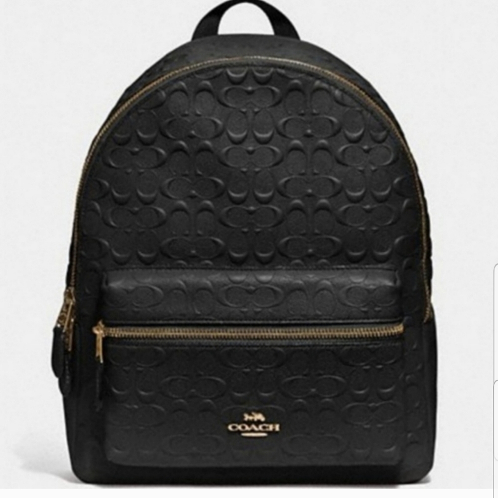 COACH BACKPACK DESIGNER EMBOSSED LEATHER BAG - Picture 10 of 11